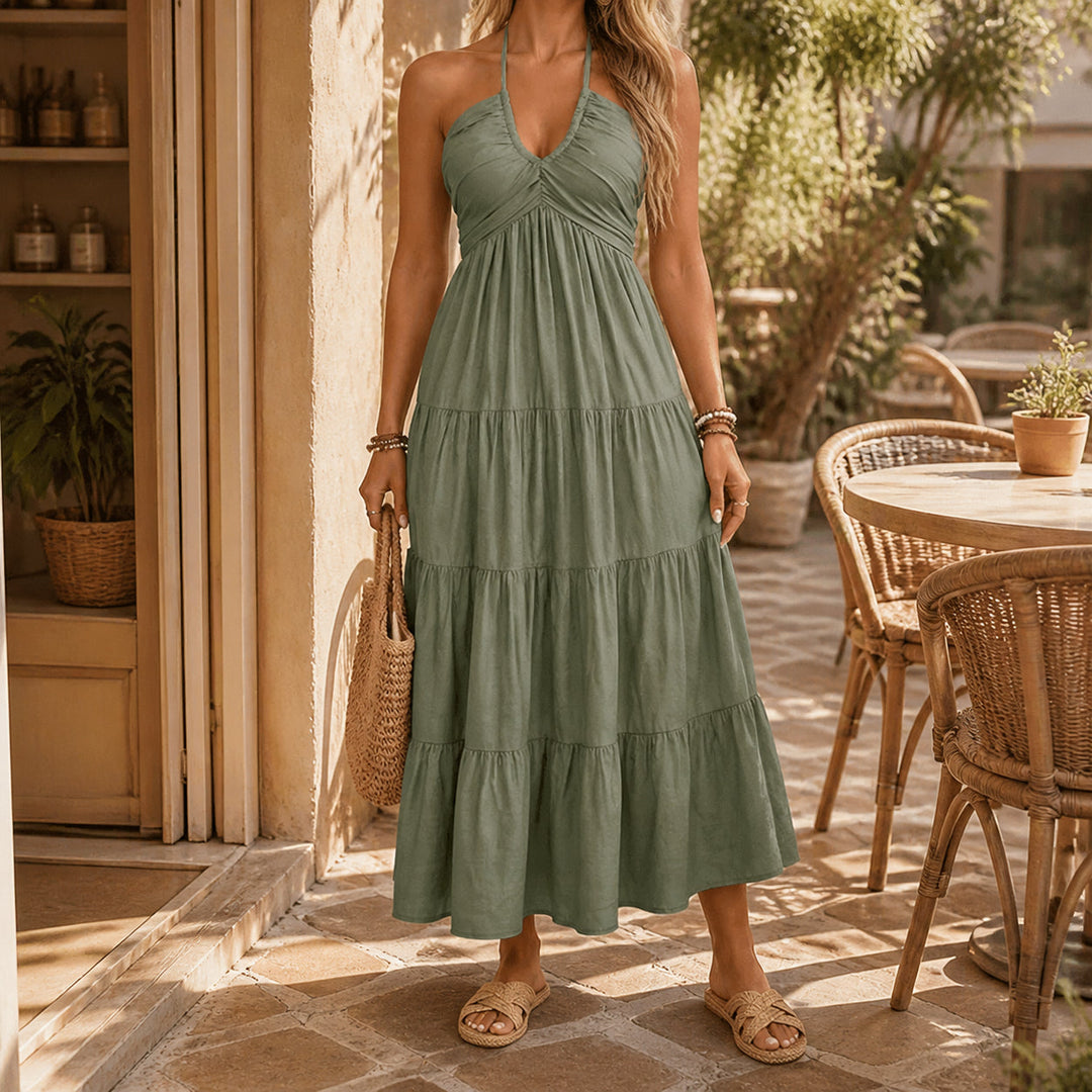 FLOWY HALTER MAXI DRESS FOR EFFORTLESS STYLE