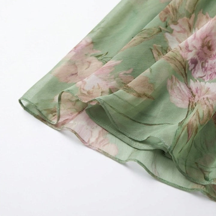 FLOWY SAGE FLORAL SUMMER MAXI