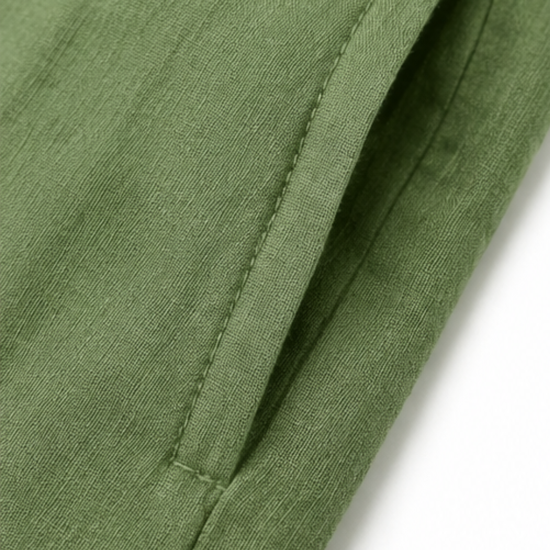 Ruffle-V Midi Dress with Pockets — View 15 | Clova