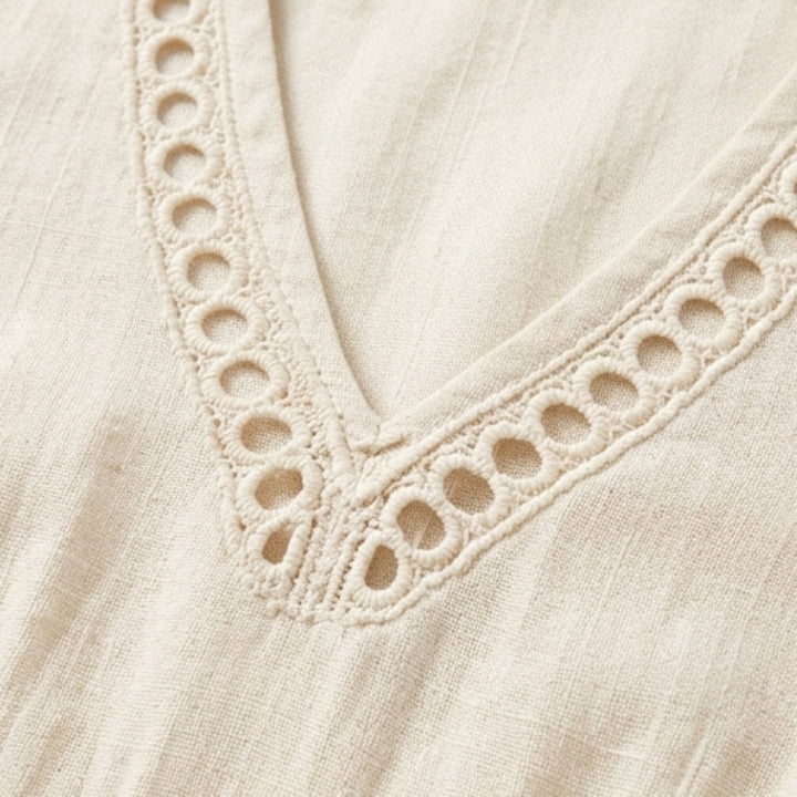 CROCHET TRIM MIDI DRESS