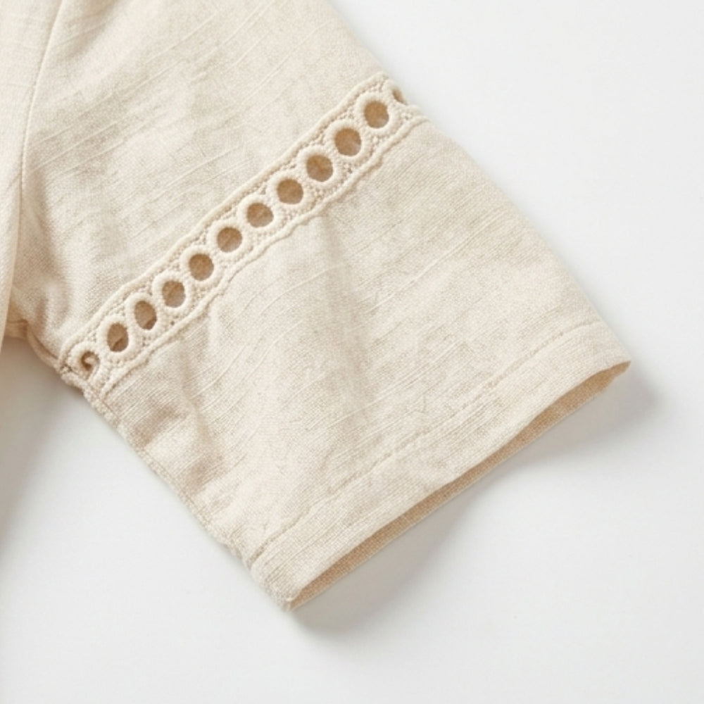 CROCHET TRIM MIDI DRESS