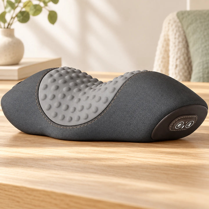 Contoured Neck Massage Pillow with Heat &amp; Vibration