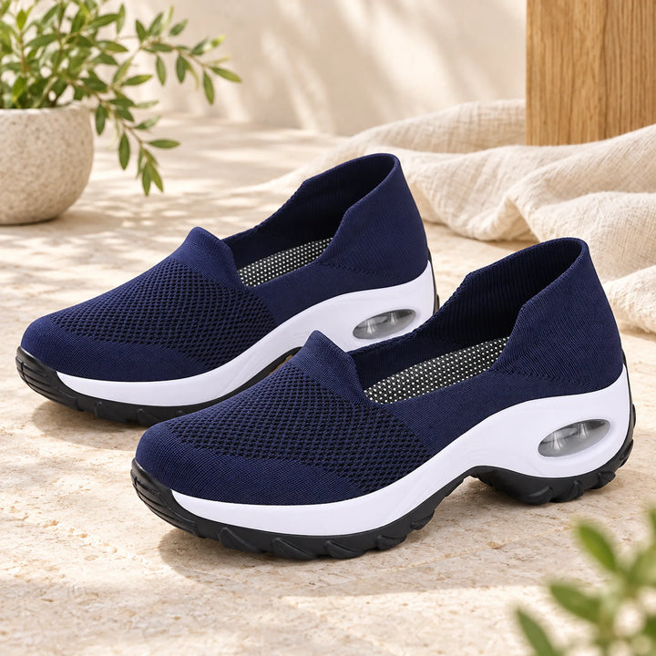 Mesh Slip-On Walking Shoes — blue