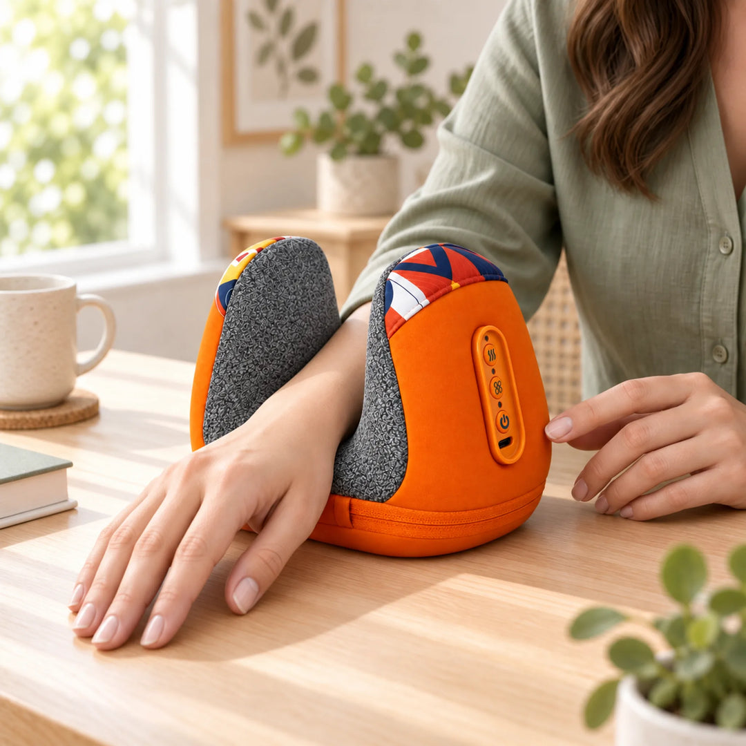 Rechargeable Heated Wrist Massage Cradle — supported hand placement