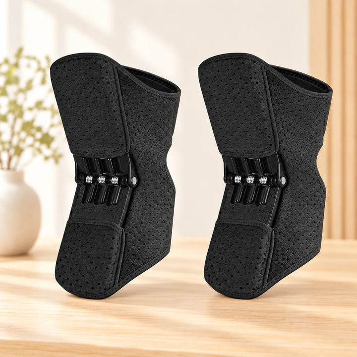 Spring-panel knee support — black pair