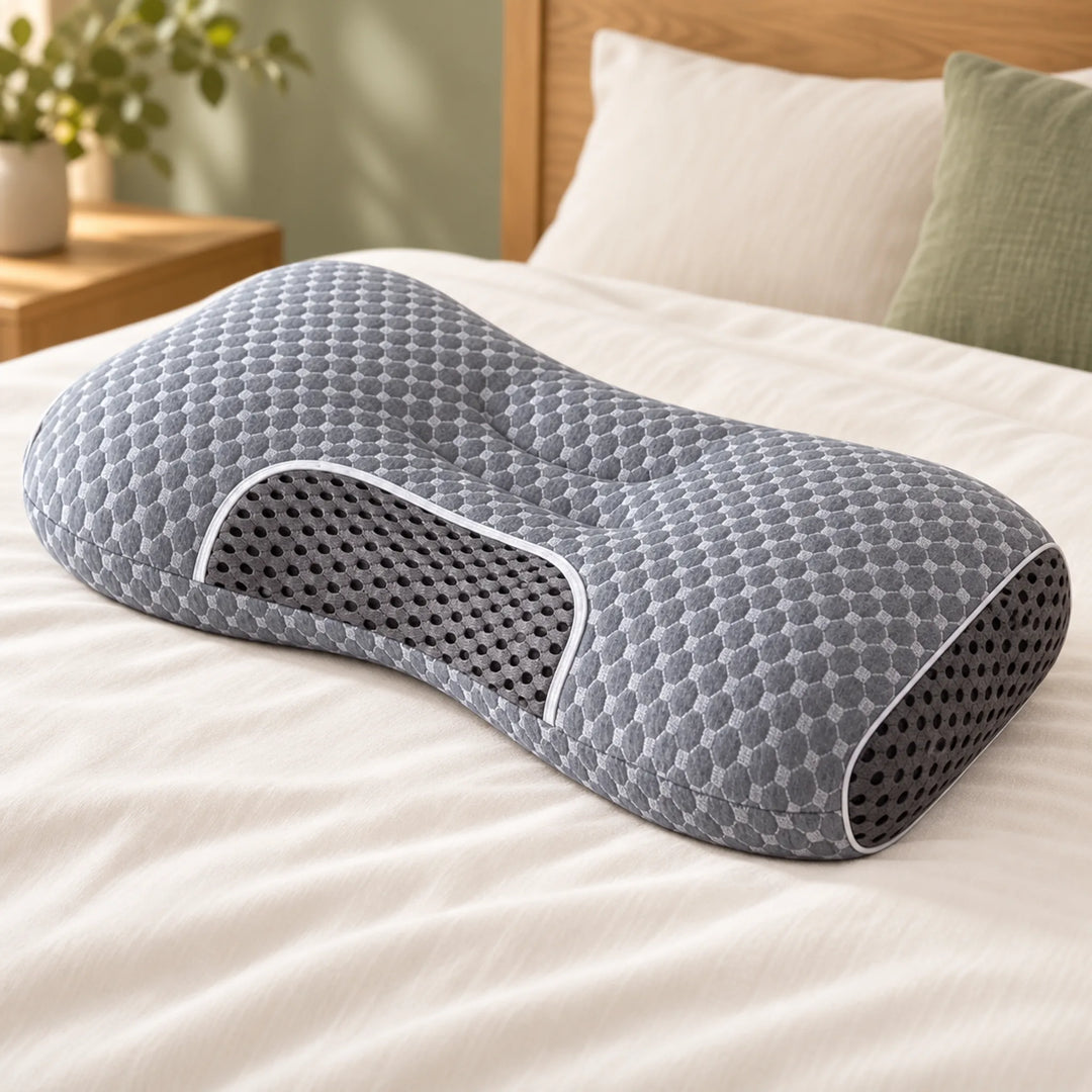 Gray Quilted Contour Sleep Pillow