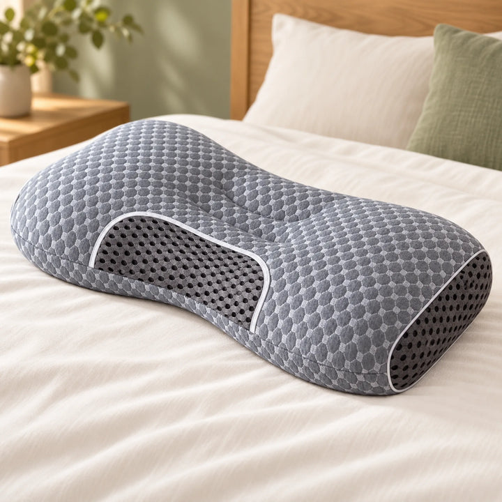 Gray Quilted Contour Sleep Pillow
