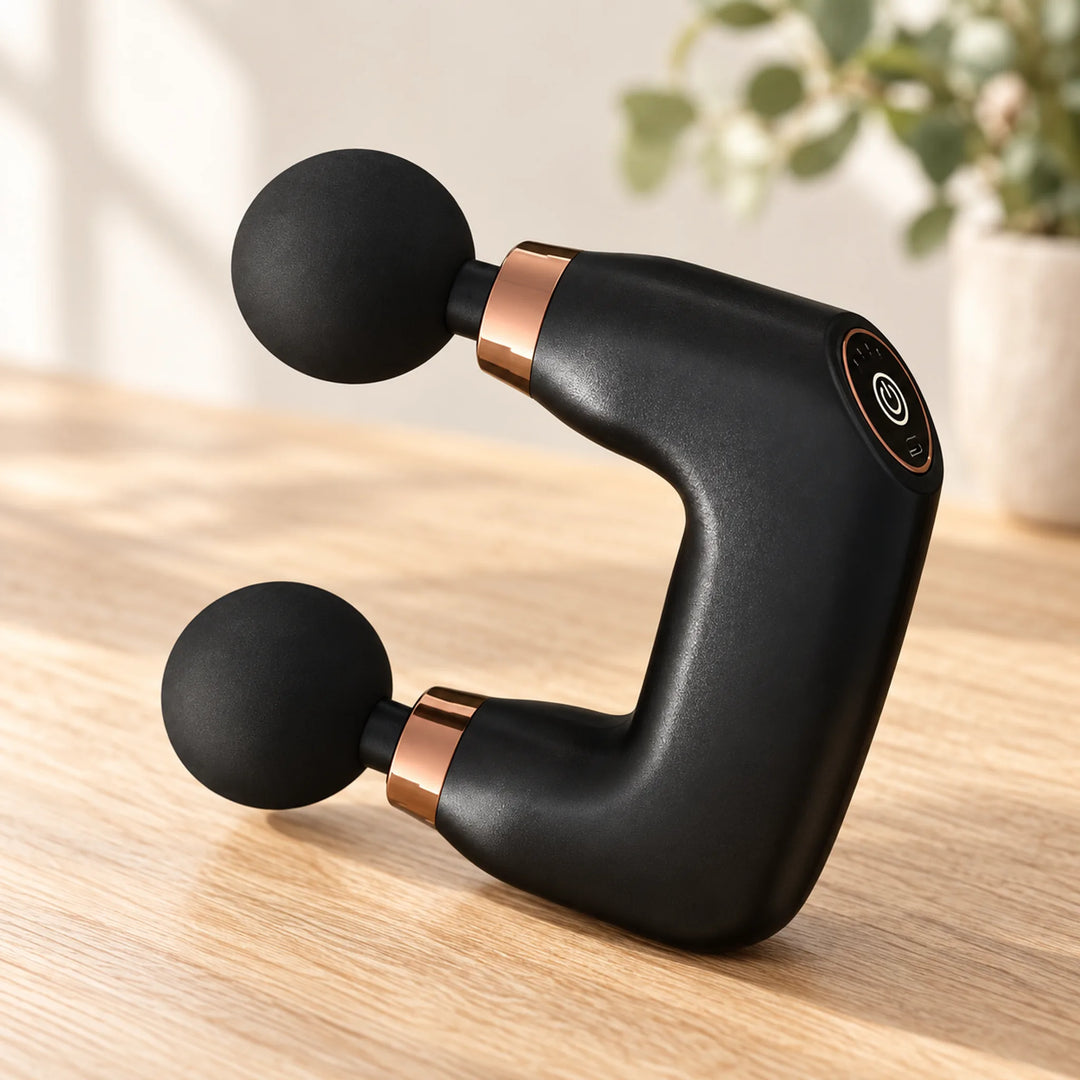 Dual-Head Percussion Massage Gun — Black