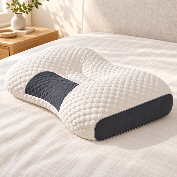 Ivory Textured Contour Sleep Pillow