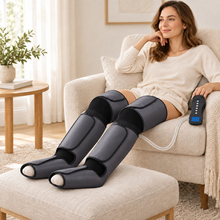 Full-Leg Air-Compression Massage Set — seated use