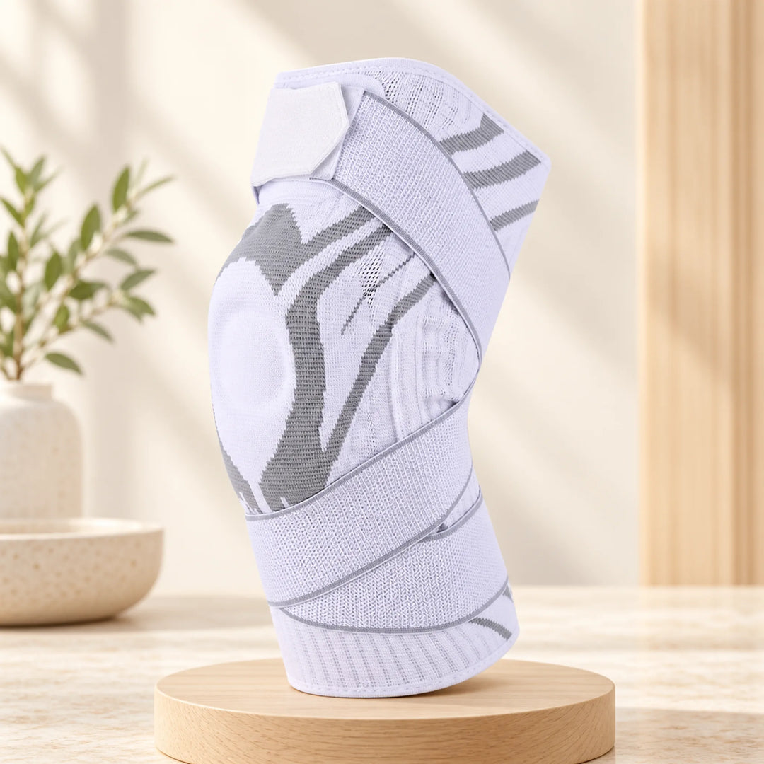 Cross-Strap Knit Knee Support Sleeve