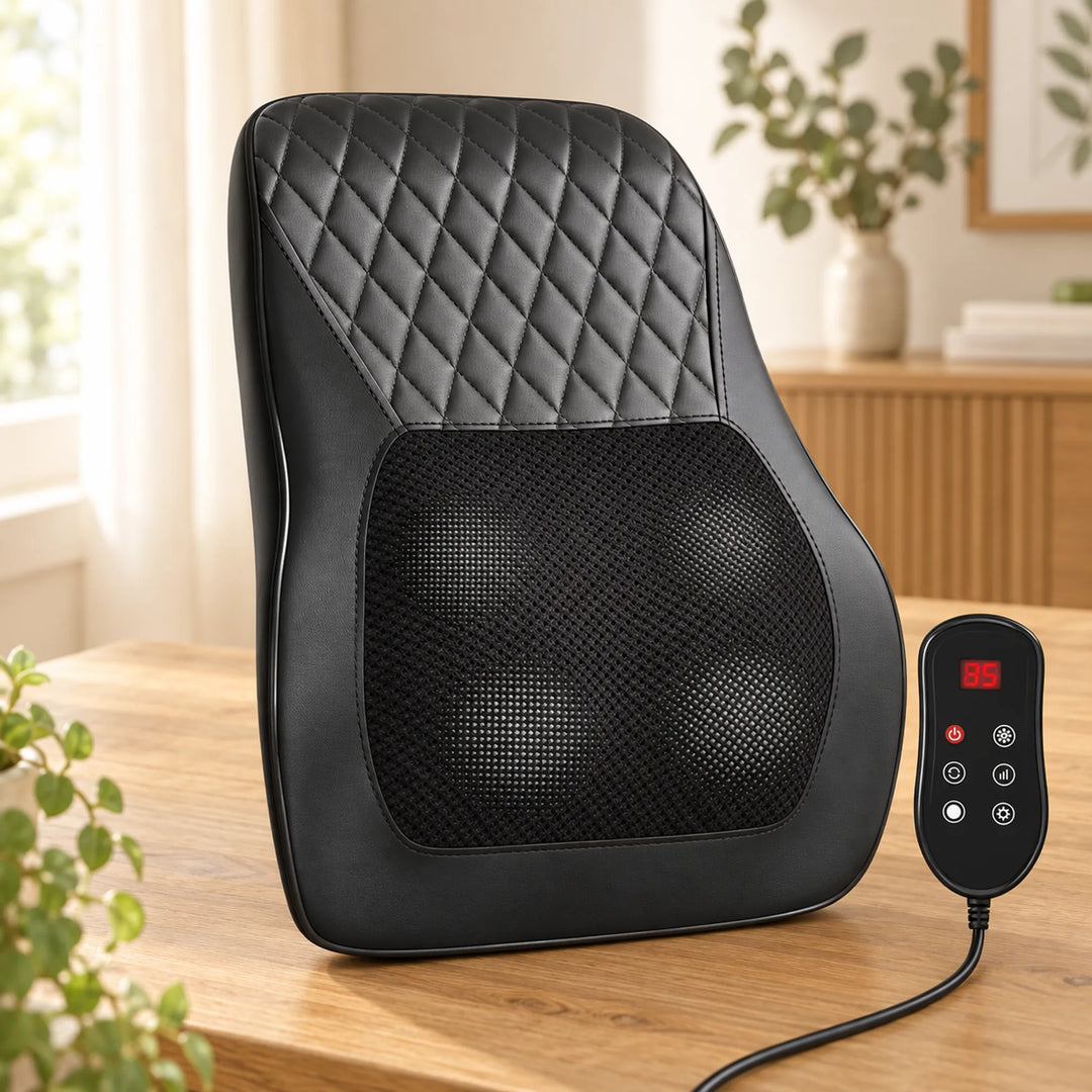 Contoured Kneading Massage Pillow — black