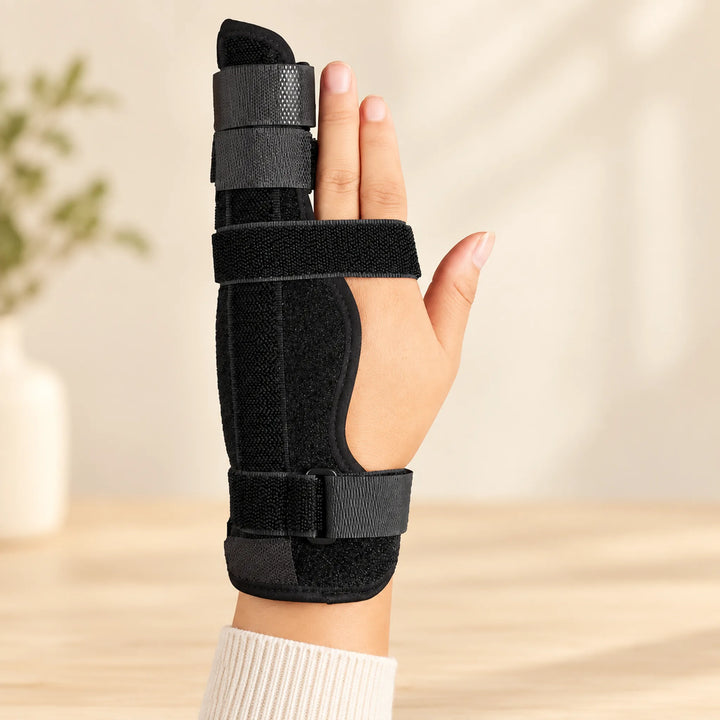 Dual-finger brace — ring and little finger placement