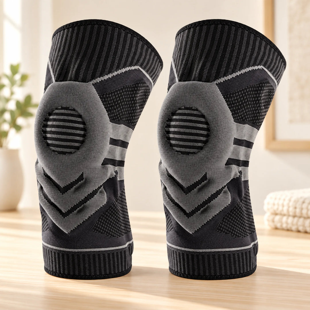 Ring-cushioned knee sleeve — Black pair