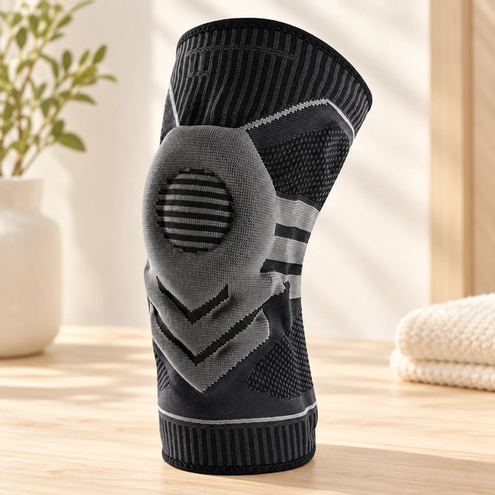 Ring-cushioned knee sleeve — Black single