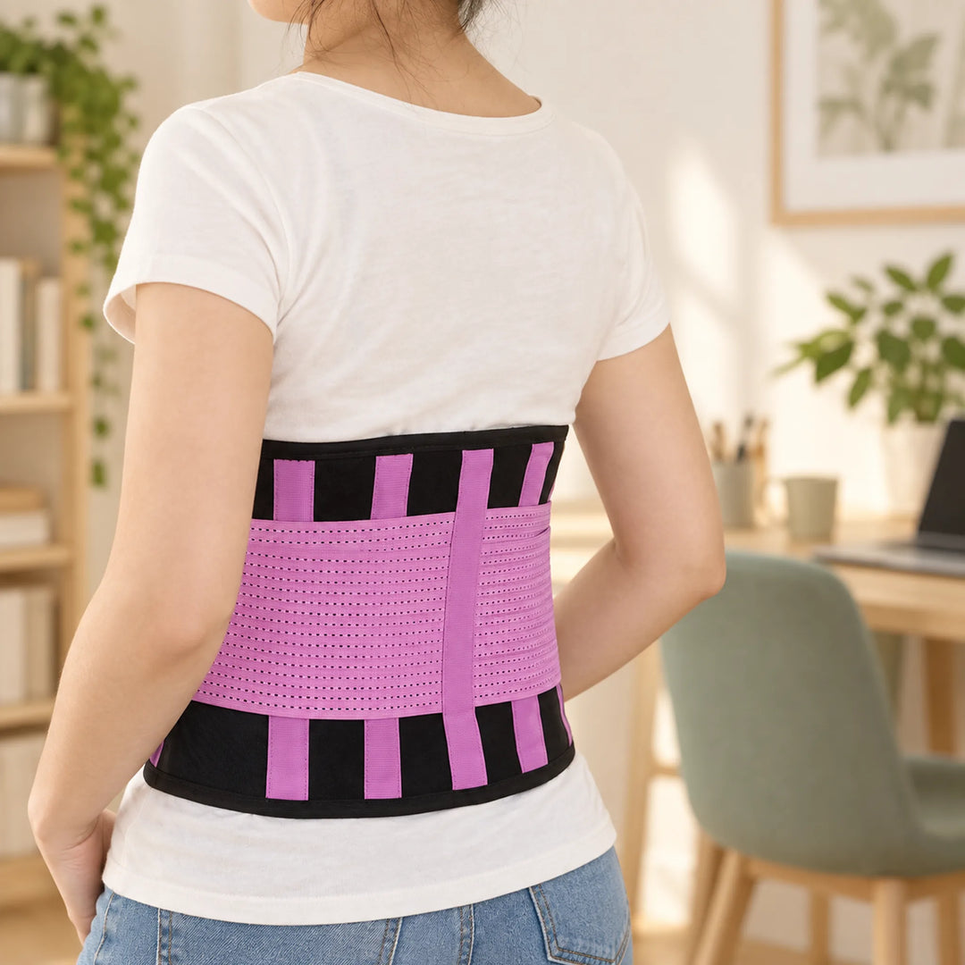 Lumbar support belt — back placement