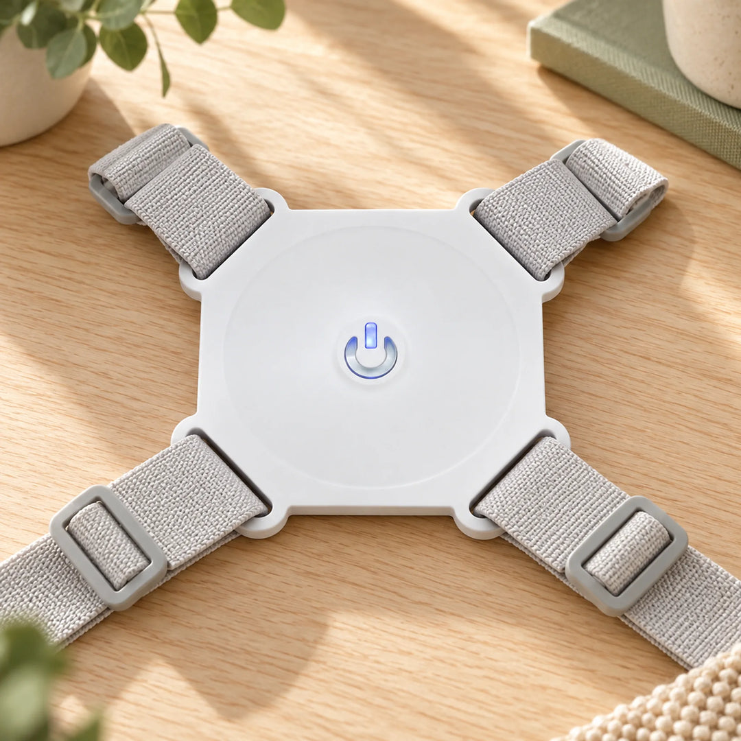 Hexagonal posture reminder — sensor and straps