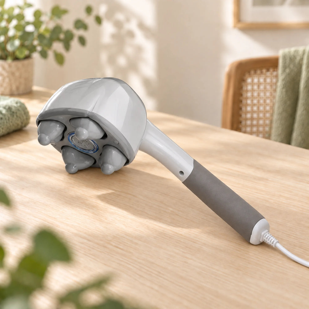 Long-Handle Electric Massager with Heat — grey