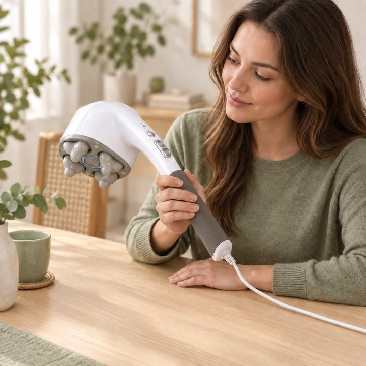 Long-Handle Electric Massager with Heat — routine