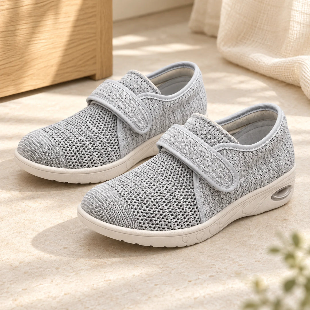 Adjustable Mesh Comfort Shoes — light gray