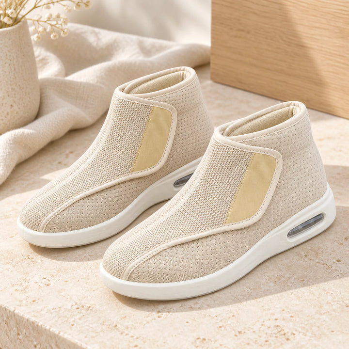 Ankle-High Wrap Comfort Shoes — beige