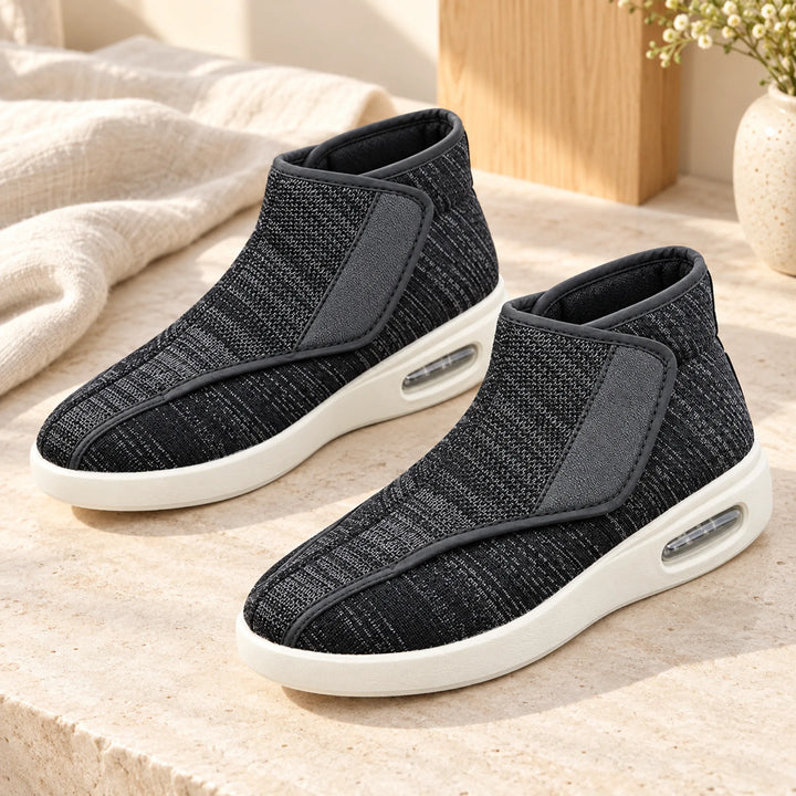 Ankle-High Wrap Comfort Shoes — black gray