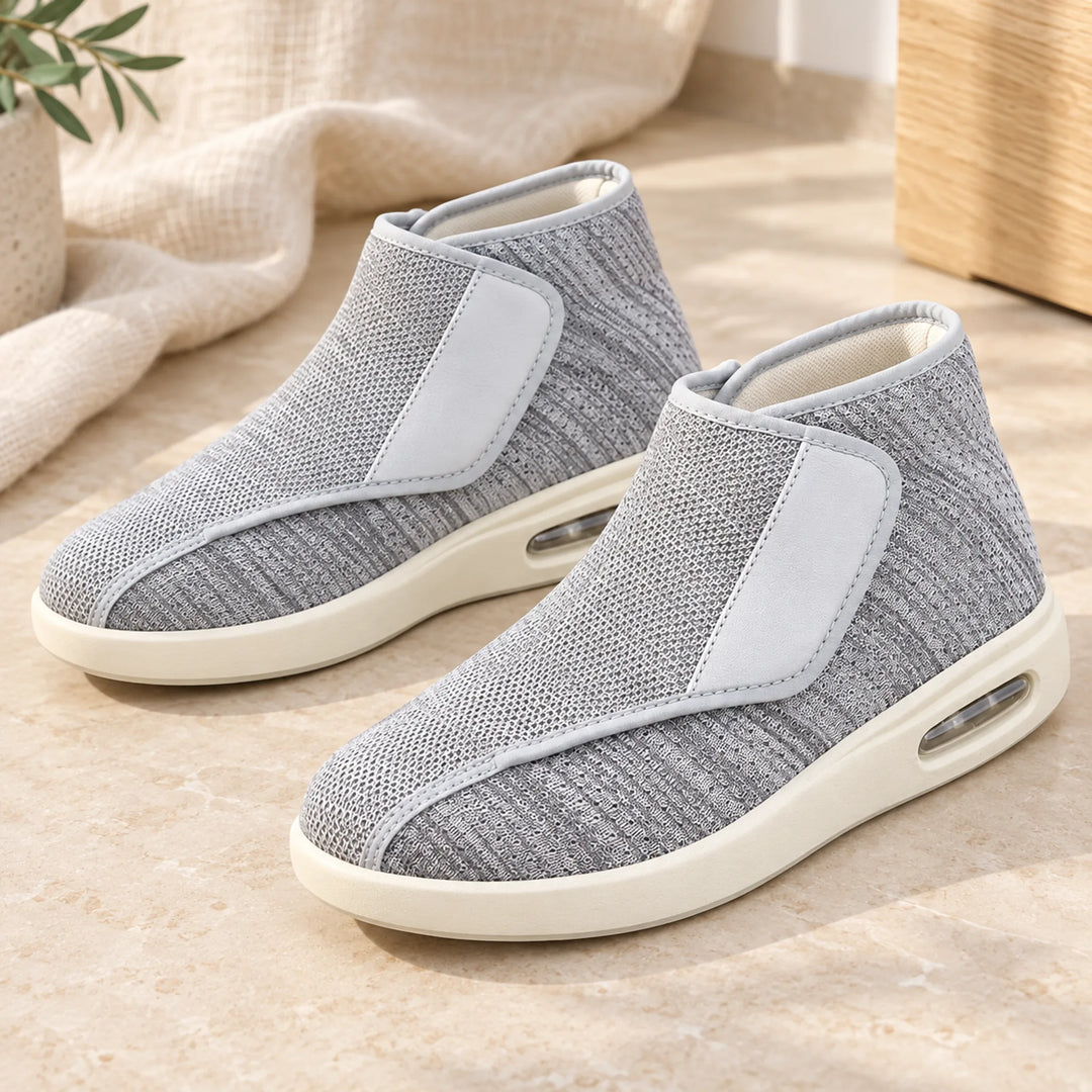 Ankle-High Wrap Comfort Shoes — light gray