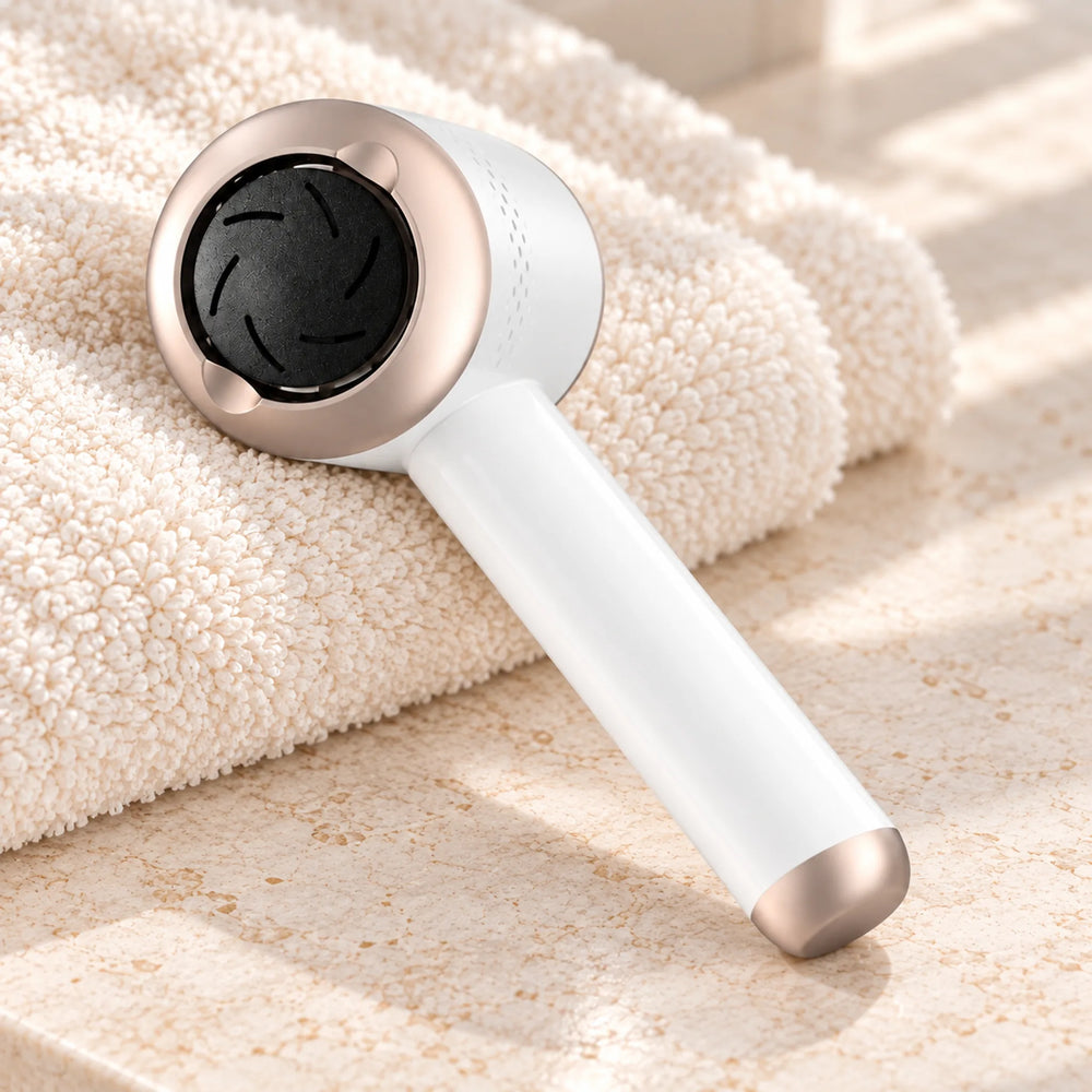 Compact Round-Head Foot Callus Remover — shape and working surface