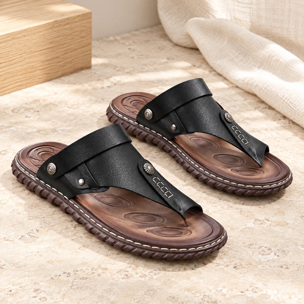 Men's Toe-Post Slingback Sandals — black