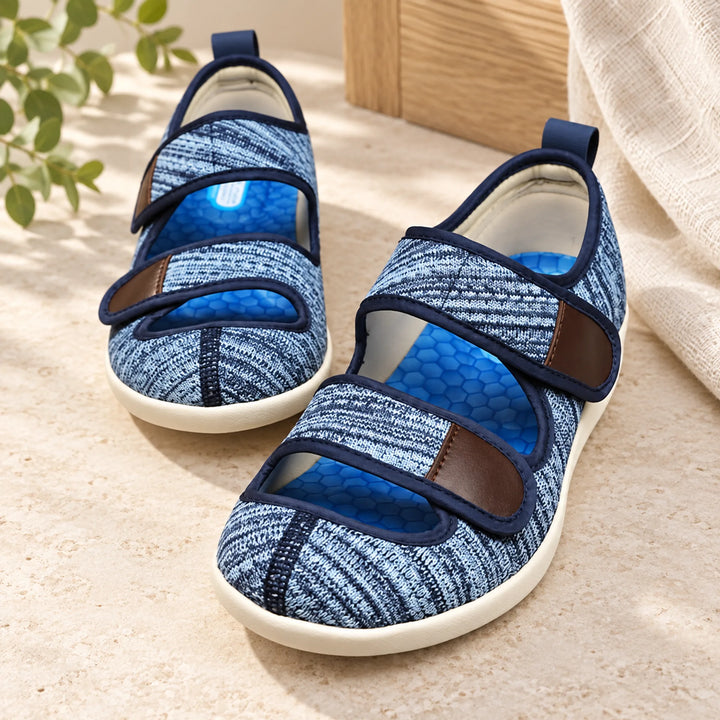 Double-Strap Mesh Comfort Shoes — light blue