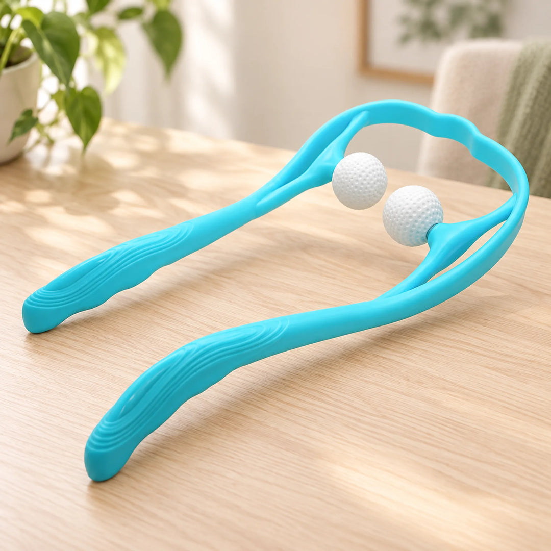 Dual-Ball Manual Massage Tool — Blue
