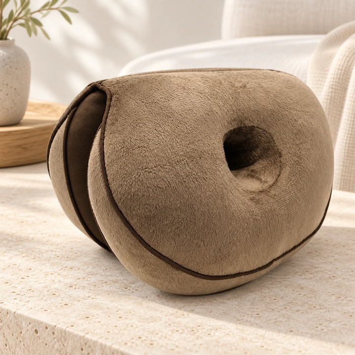 Foldable Dual-Lobe Seat Cushion — brown