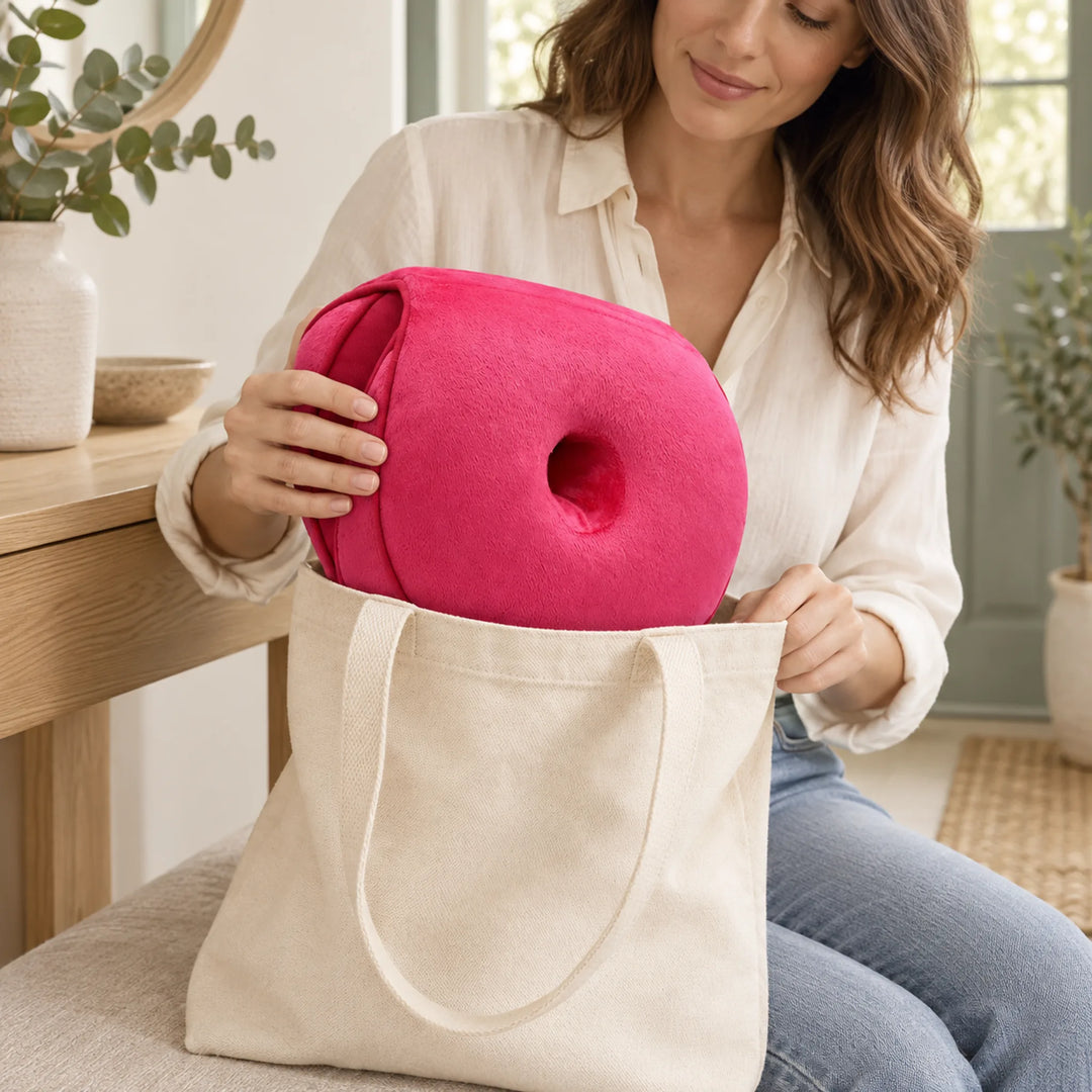 Foldable Dual-Lobe Seat Cushion — routine
