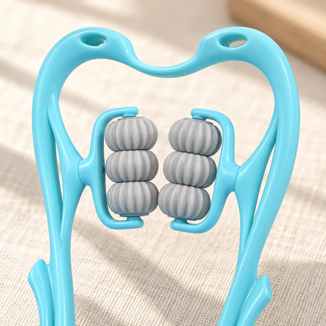 Six-Roller Manual Massage Tool — construction detail