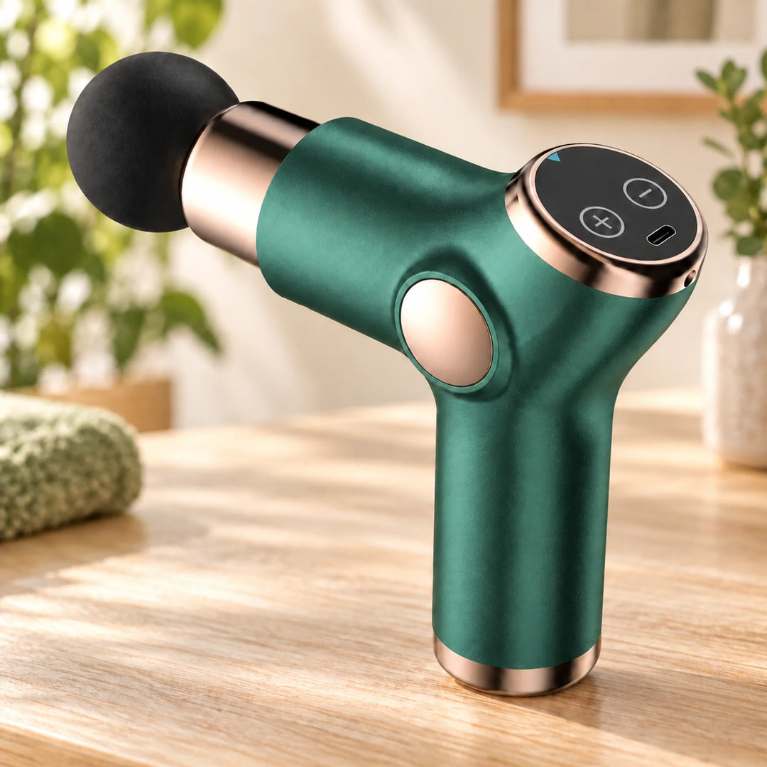 Compact Digital Percussion Massage Gun — green