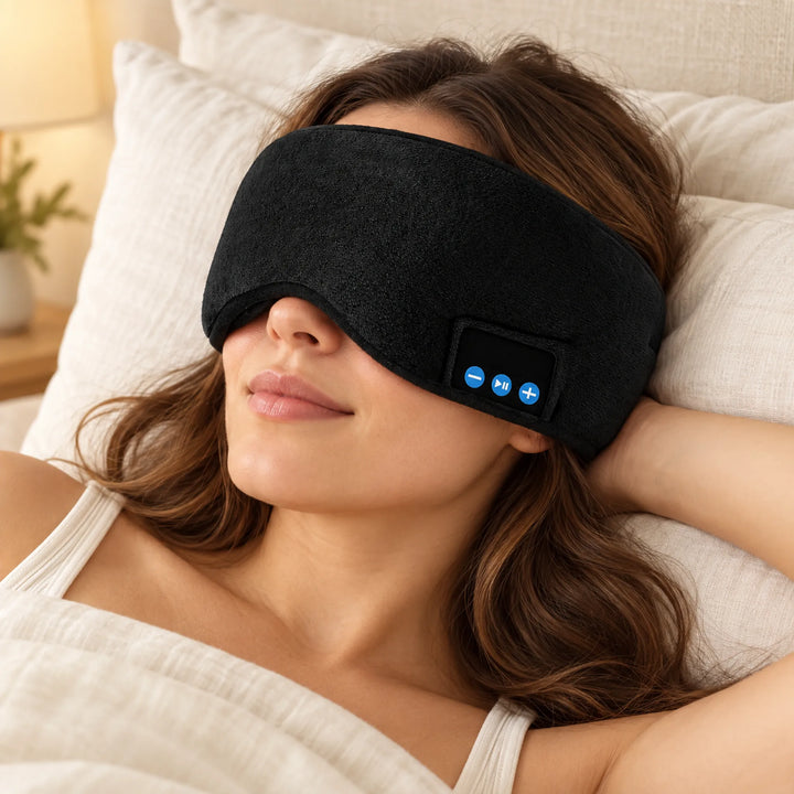 Soft Bluetooth sleep mask — quiet time at home