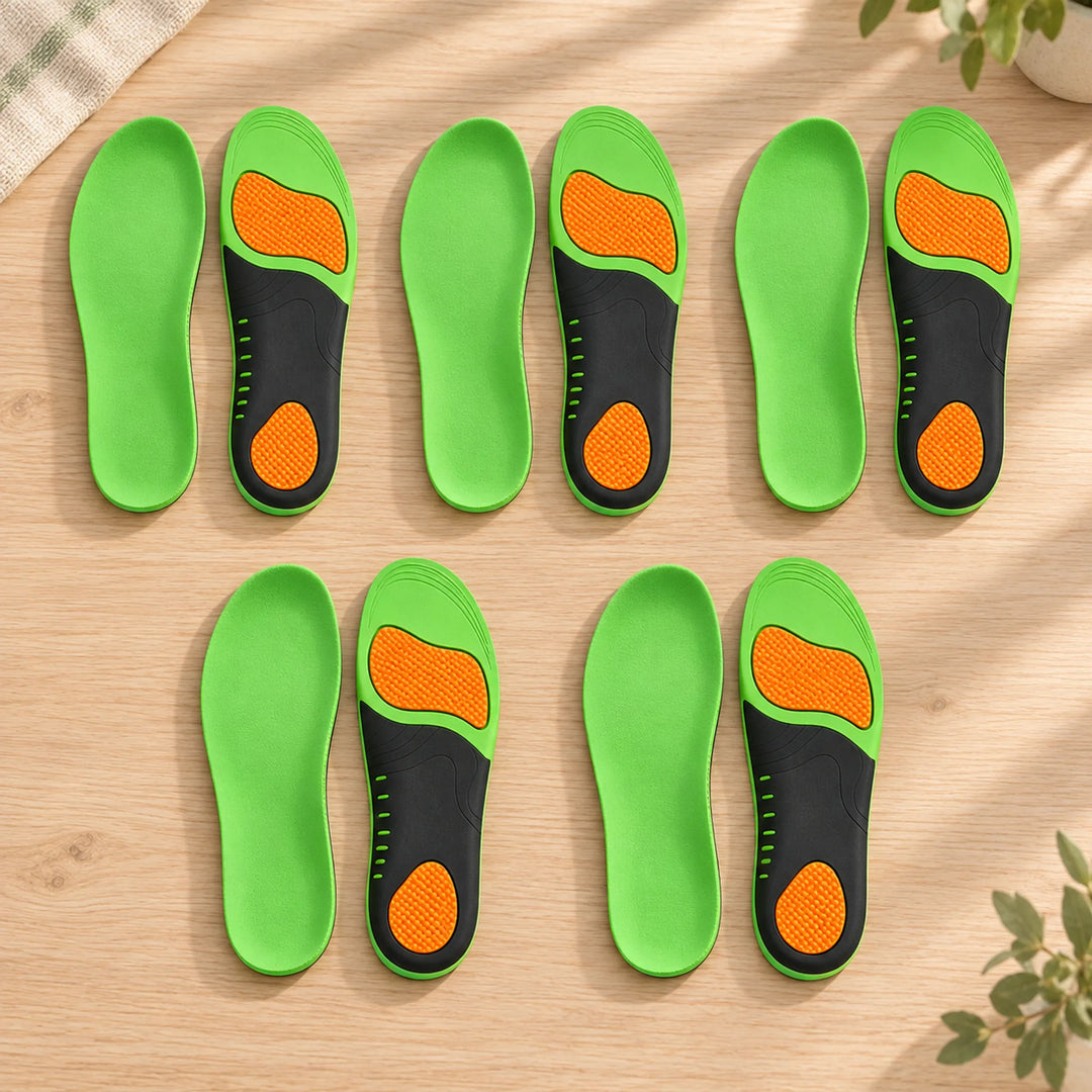 green black and orange everyday insoles — 5 pairs