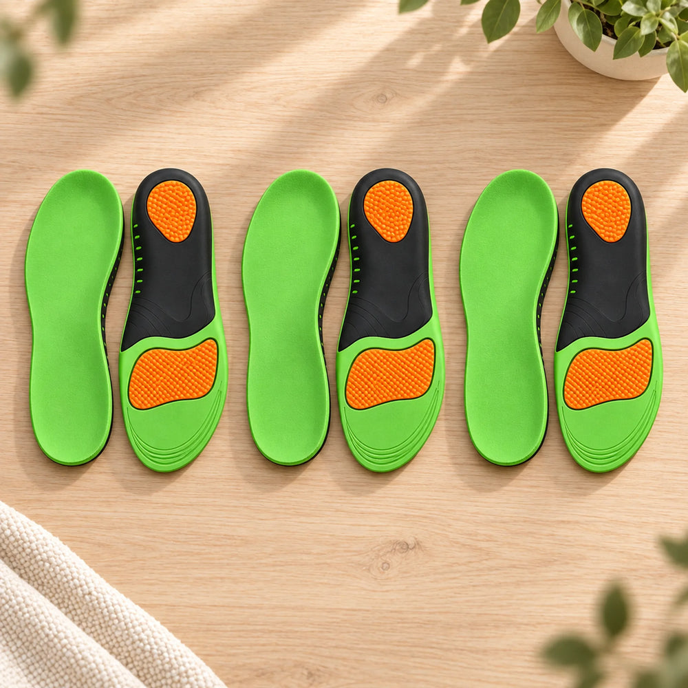 green black and orange everyday insoles — 3 pairs