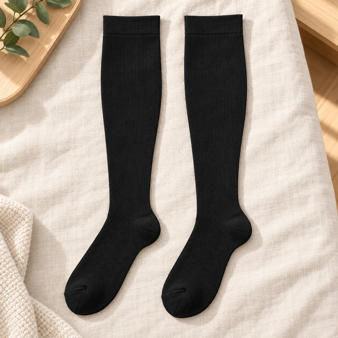 Knee-High Everyday Compression Socks — one black pair
