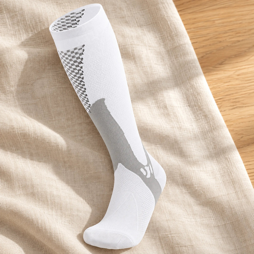 Patterned Knee-High Compression Socks — detail