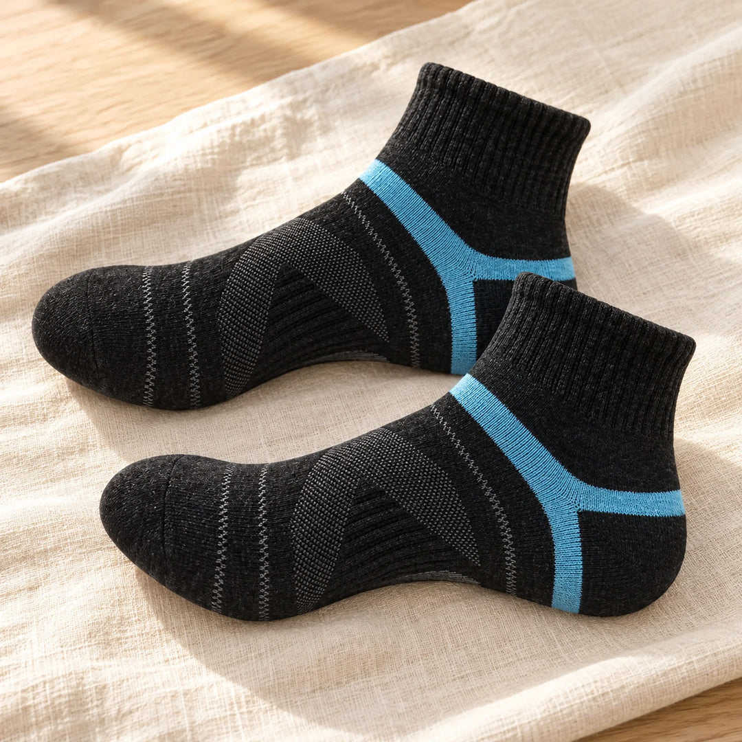 Ankle-Length Sports Socks — black blue