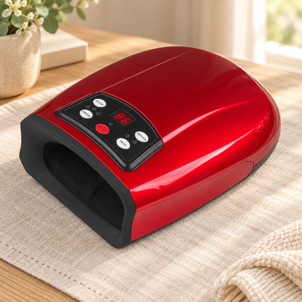 Rechargeable Hand Massager with Heat — red