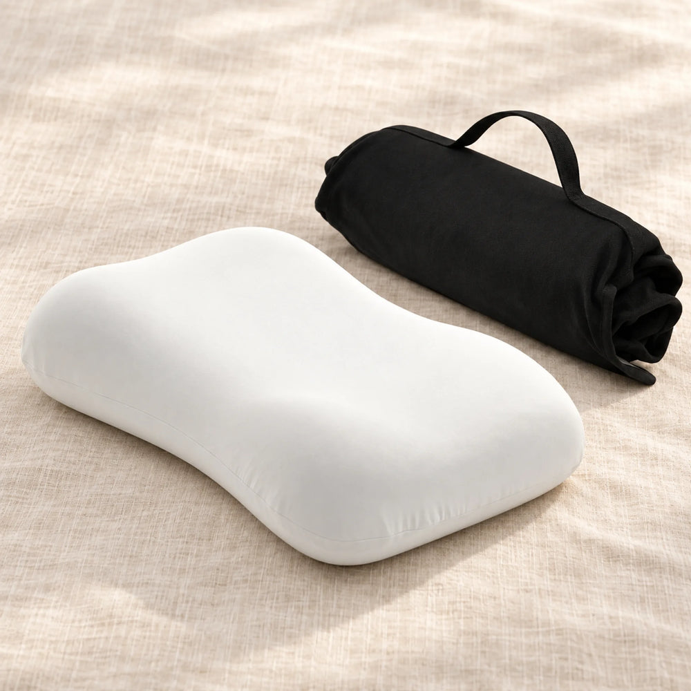 Compact contour travel pillow — Deep Black