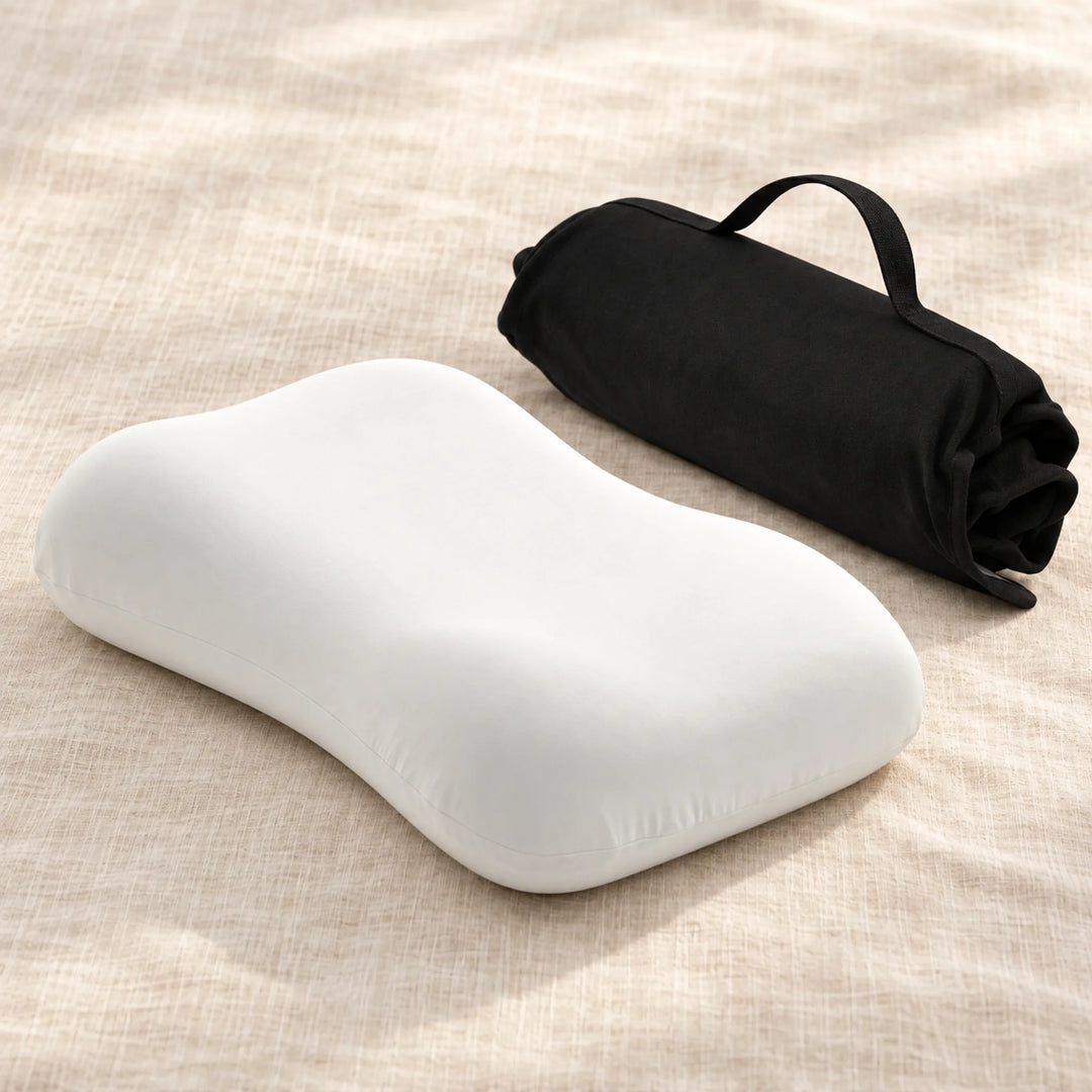 Compact contour travel pillow — Deep Black