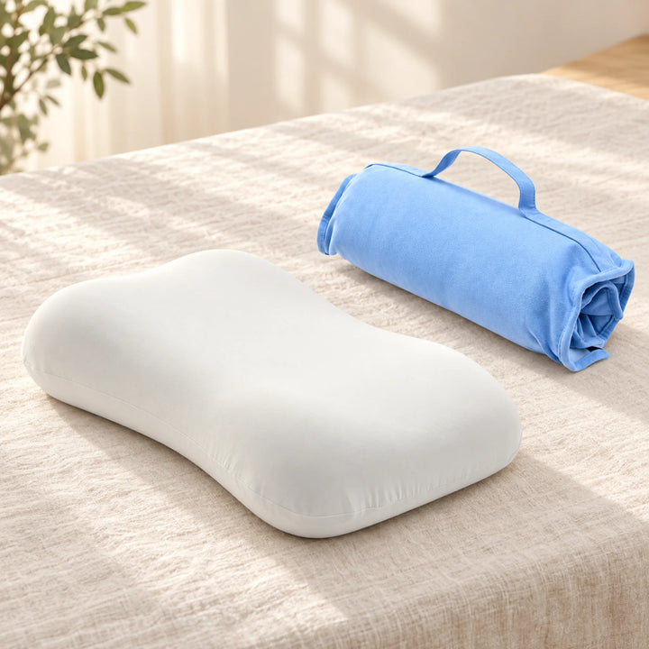 Compact contour travel pillow — Marine Blue