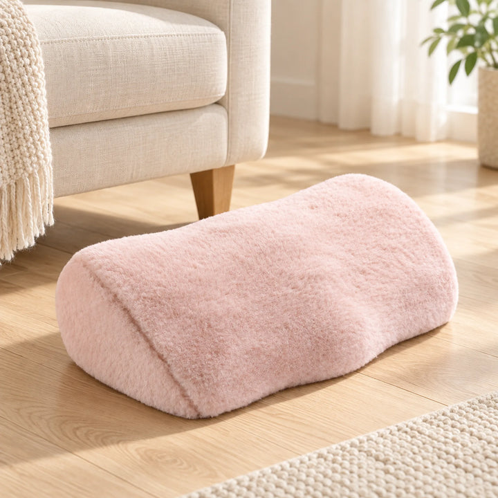 Contoured Footrest Cushion — Blush Fur