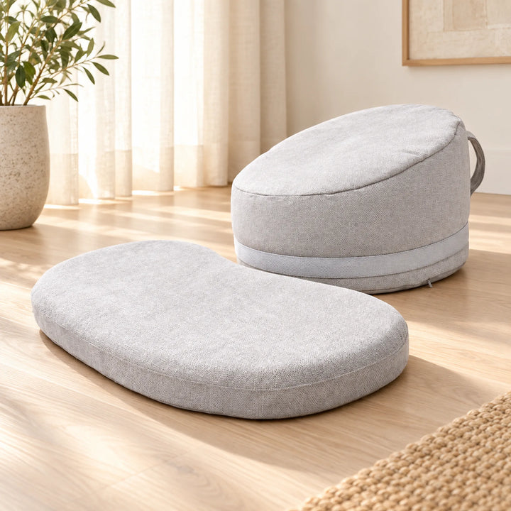 Two-Piece Meditation Cushion Set — light gray