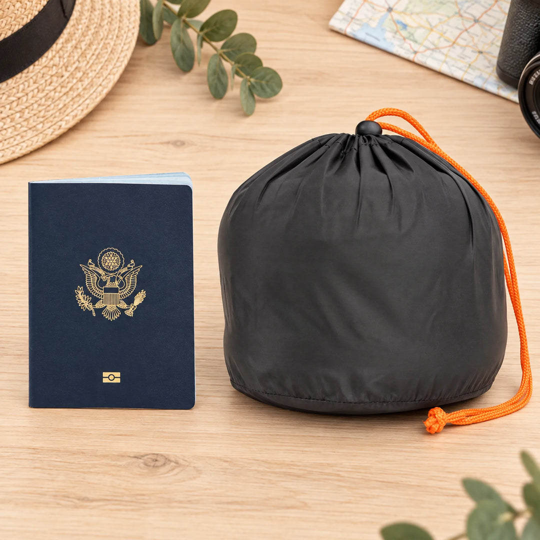 Travel neck pillow — compact carry pouch