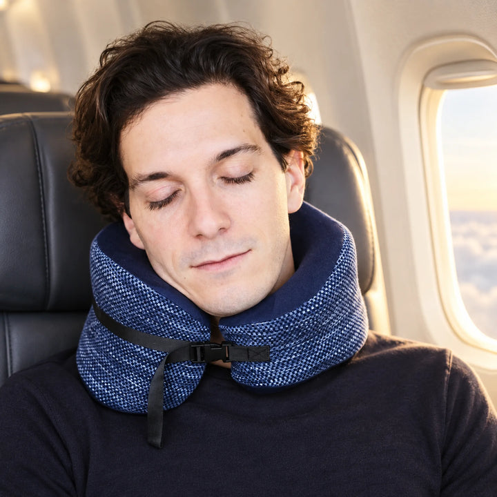 Wraparound neck pillow — seated travel rest