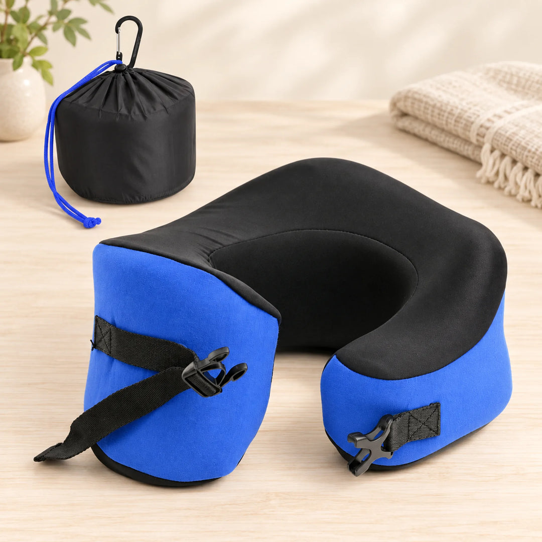 Wraparound travel neck pillow — Large / Cobalt Blue
